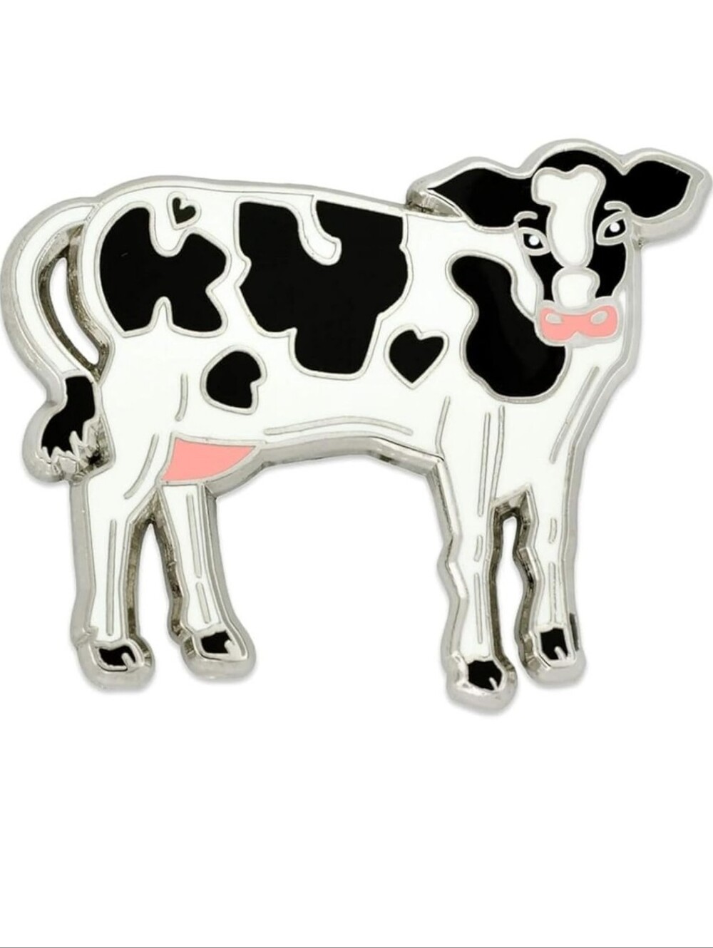 Cute Black & White Cow Enamel Pin - Home Accents